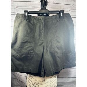 Jones New York‎ Signature Olive Green Cotton Casual Shorts Size 12